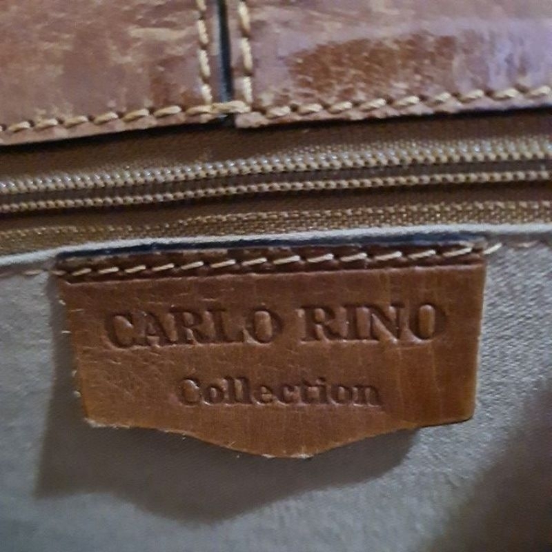 LEATHER BAG CARLO* AUTH