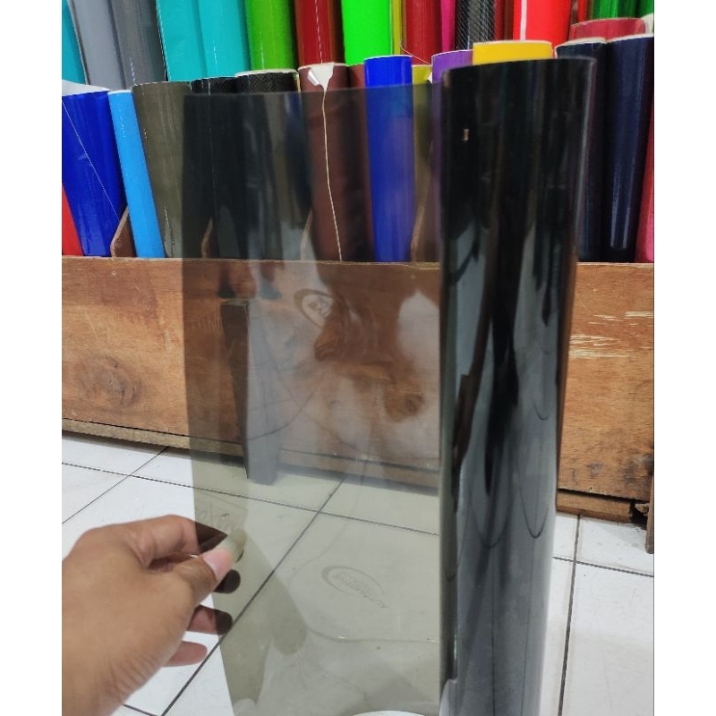 Stiker skotlet smoke hitam transparan//Skotlet lampu hitam transparan//Skotlet motor