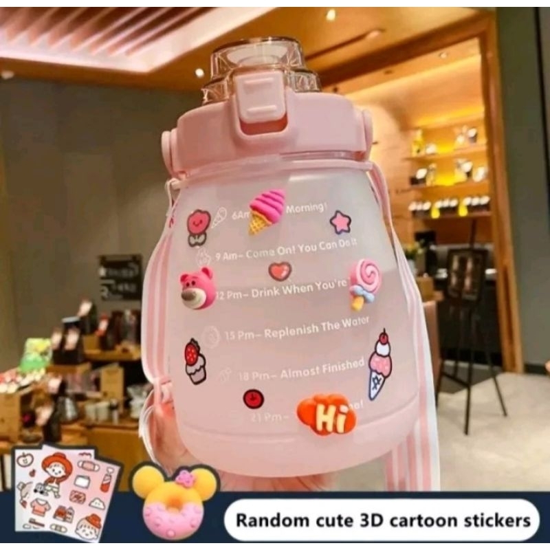 BOTOL MINUM VIRAL 1,5 LITER FREE STIKER DAN TALI PANJANG