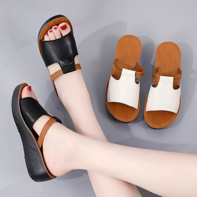 Sandal Wedges Wanita Japit Permata Blink Terbaru