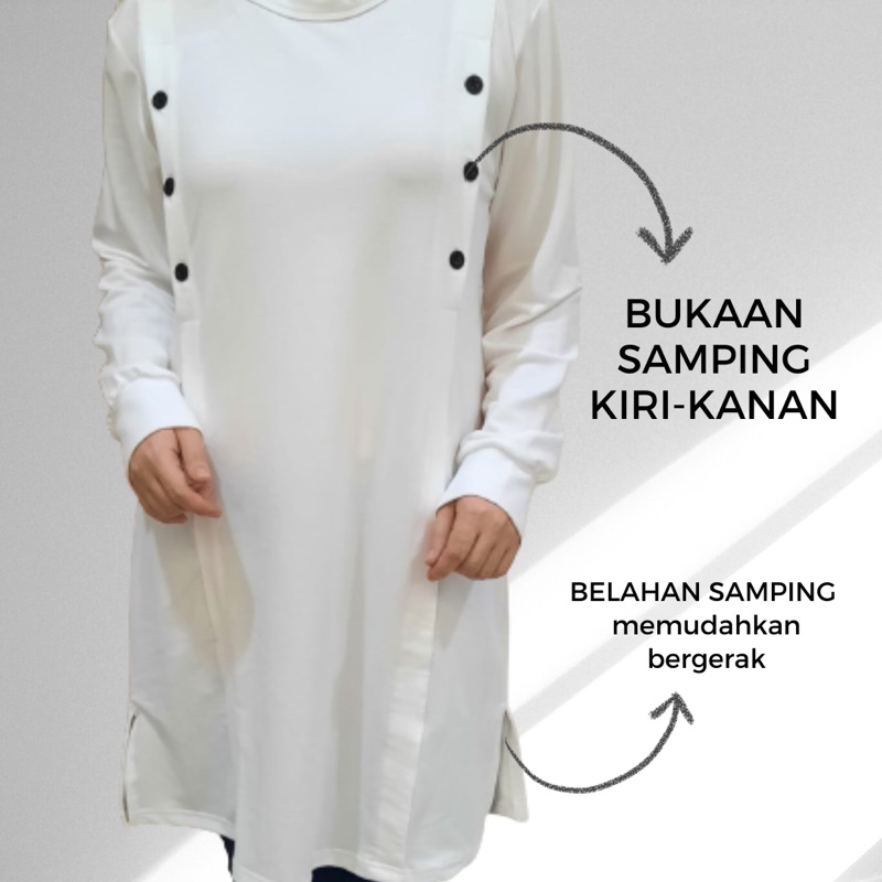 BAJU ATASAN PAKAIAN TUNIK FASHION STYLE BUSUI FRIENDLY MENYUSUI BUKAAN SAMPING KANAN KIRI KANCING POLOS