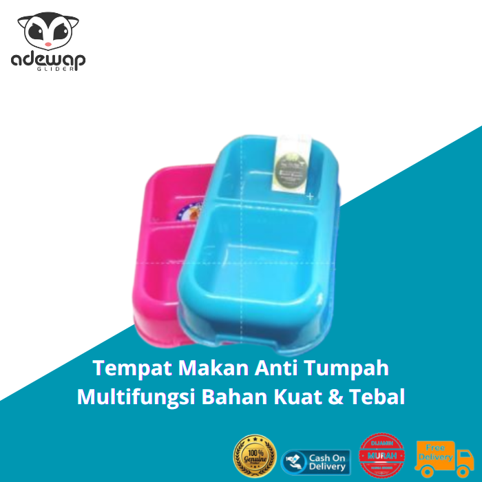 ADEWAP GLIDER Tempat Makan Hewan Peliharaan Anti Semut Double