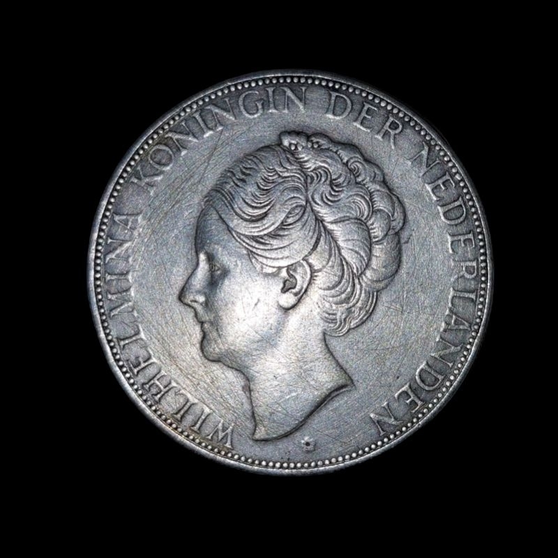 2.5 GULDEN 1933 WILHELMINA HAIR TAHUN LANGKA