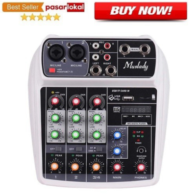 Unik Professional Compact Mixing Console Mixer 4 Channel Phantom Power Murah