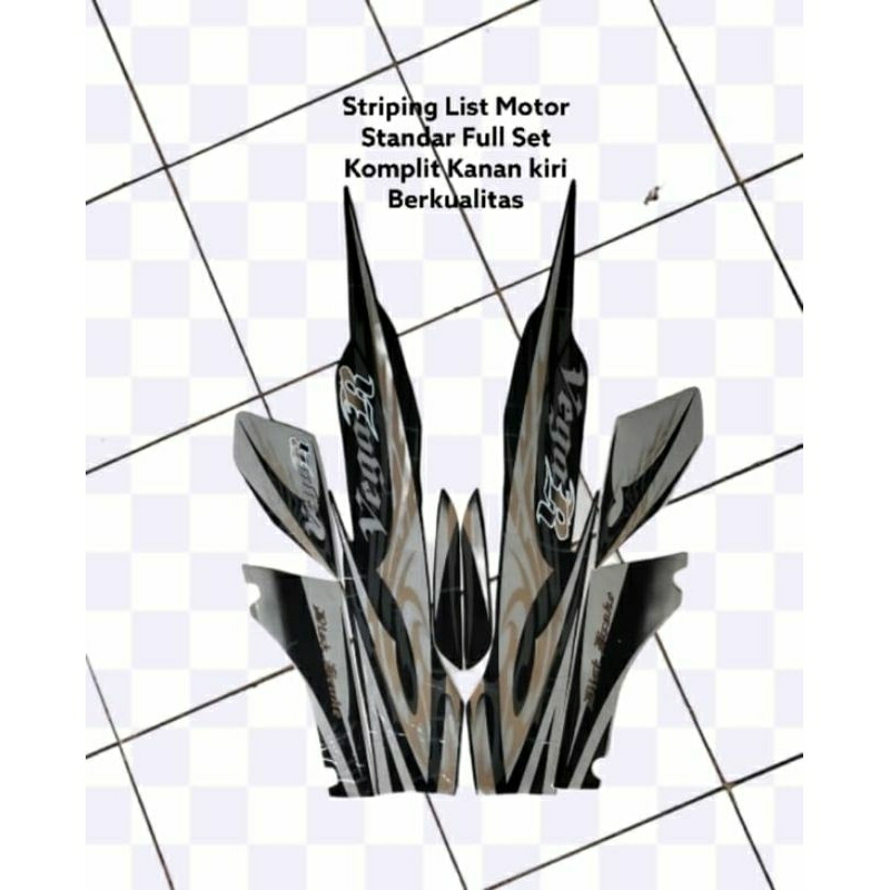 STICKER STRIPING LIST MOTOR YAMAHA VEGA R TH 2008 HITAM SILVER