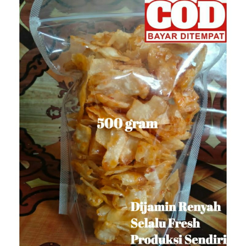 

Keripik Singkong Renyah Pedas Manis Asin Gurih 500 gram