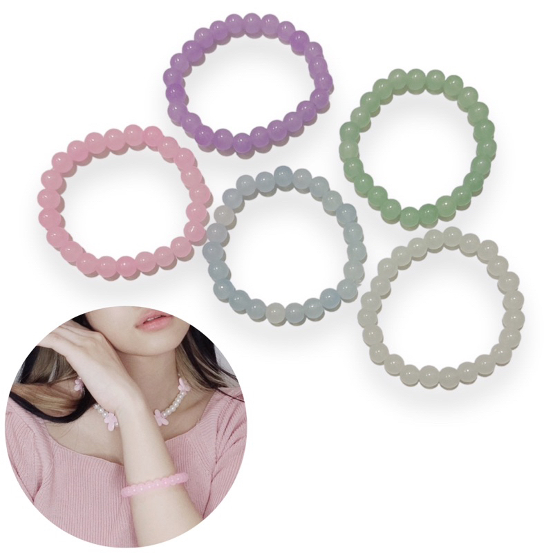 Gelang Elastis Water Beads Elastic Bracelet Stone