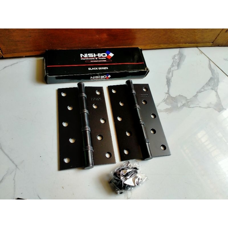 engsel pintu hitam tebal 5 inchi sepasang engsel pintu panel tebal hitam 5&quot;