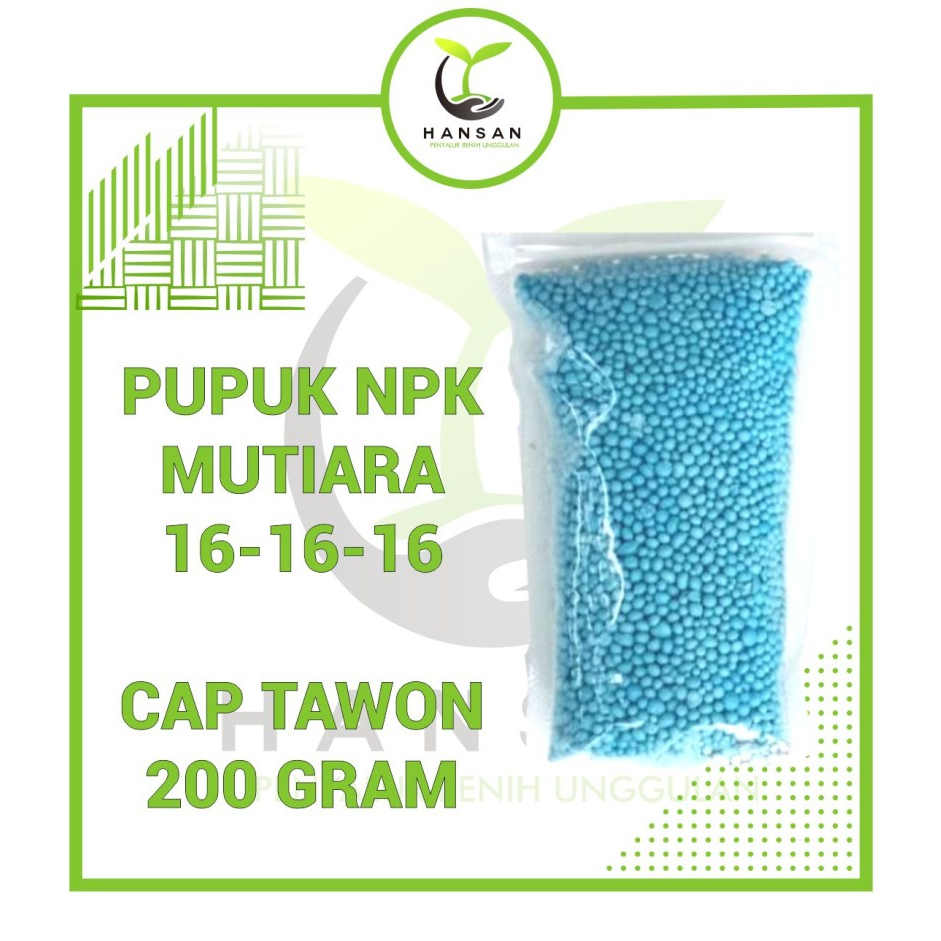 Pupuk NPK Mutiara 161616 Cap Tawon 200 Gram Nutrisi Pertumbuhan Benih