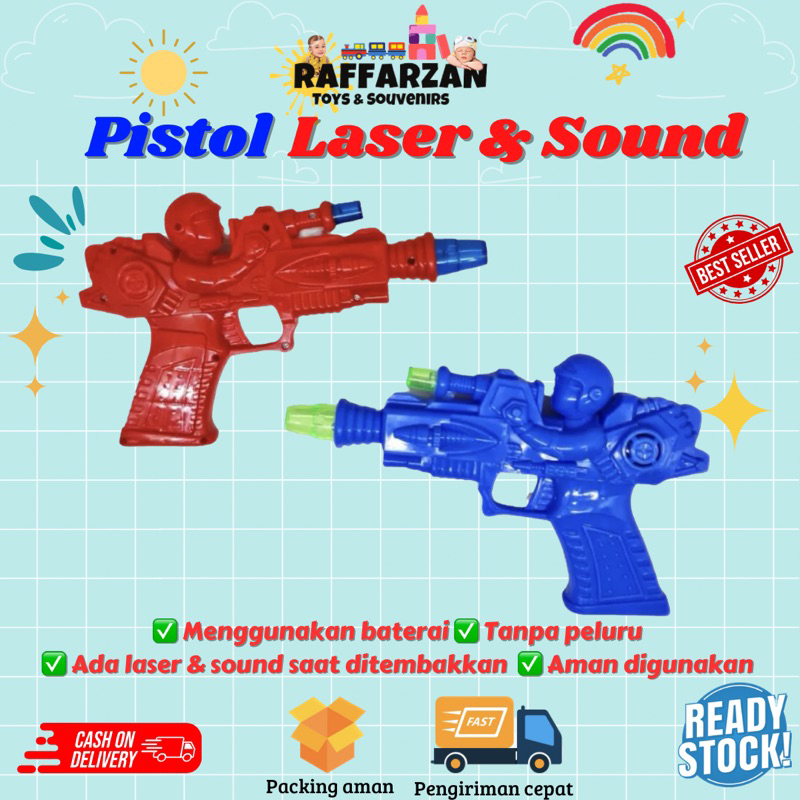 Mainan Anak Pistol Laser Tembak Tembakan Mainan Pistol Suara Tanpa Peluru Pistol Baterai Pistol Lase