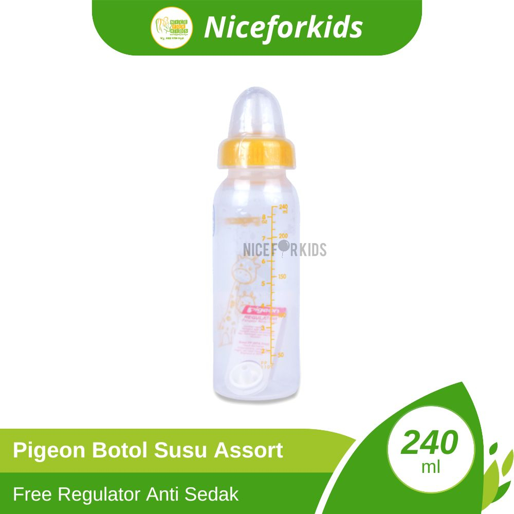 Pigeon Botol Susu Assort Free Regulator Anti Sedak 240ml / Botol Susu Bayi