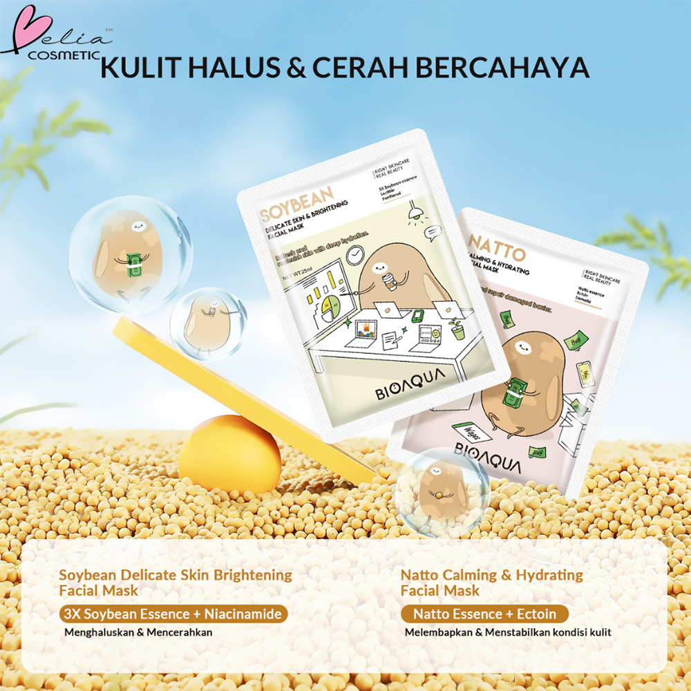 ❤ BELIA ❤ BIOAQUA Grain Ranger Sheet Mask | Cereal Sheet Mask Series | Face Mask 25ml Masker Wajah Glowing Rice-Milk/Oat/Red Bean/Com Protein/Soybean Whitening