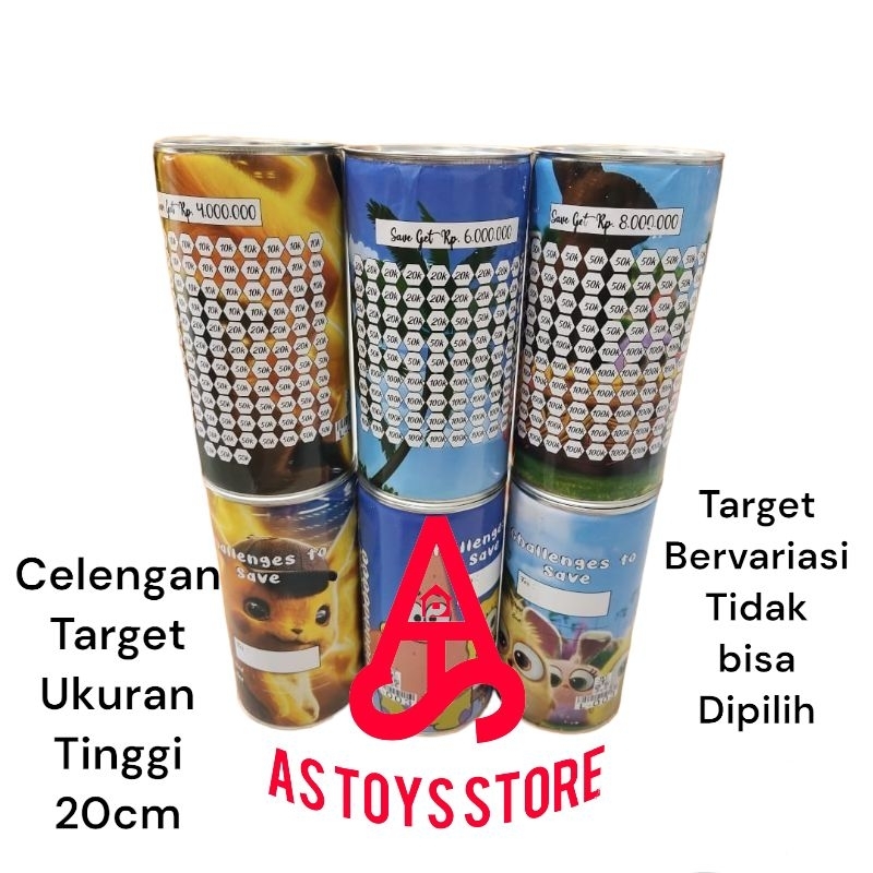 Celengan target / celengan uang ukuran tinggi 20cm