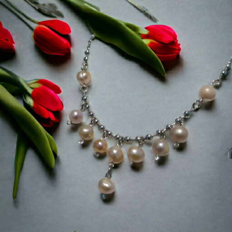 kalung mutiara kerang air tawar