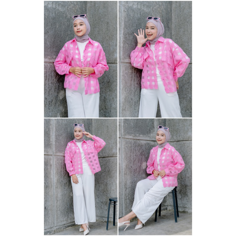 Milen Organza Shirt | Kemeja Organza | Kemeja Kekinian | Kemeja Gemes