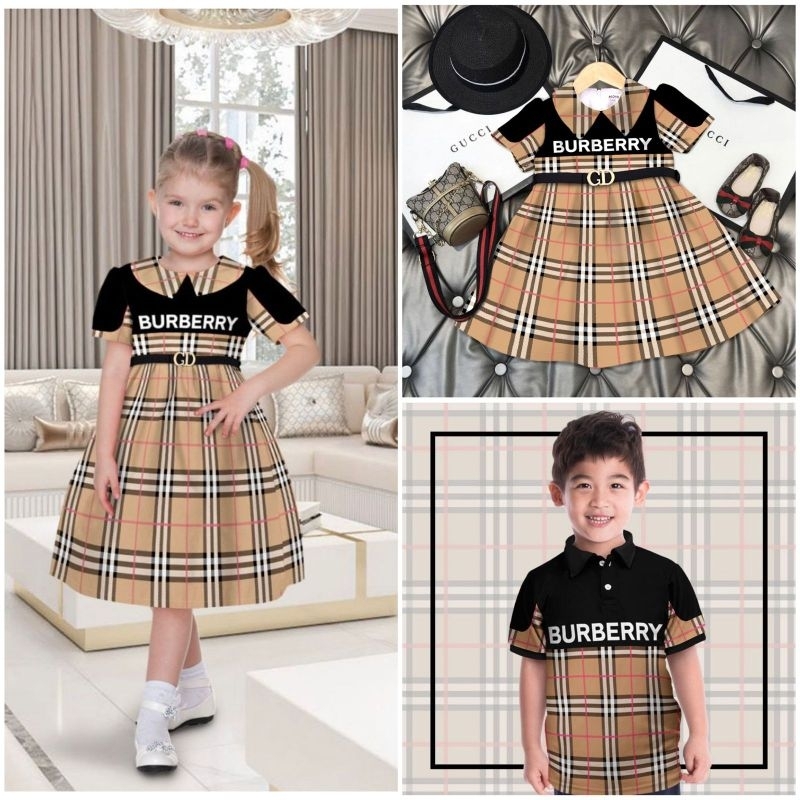 PRODUCT POTO ASLI Dress bisa couple branded motip bb anak perempuan bisa couple dengan atasan polo anak