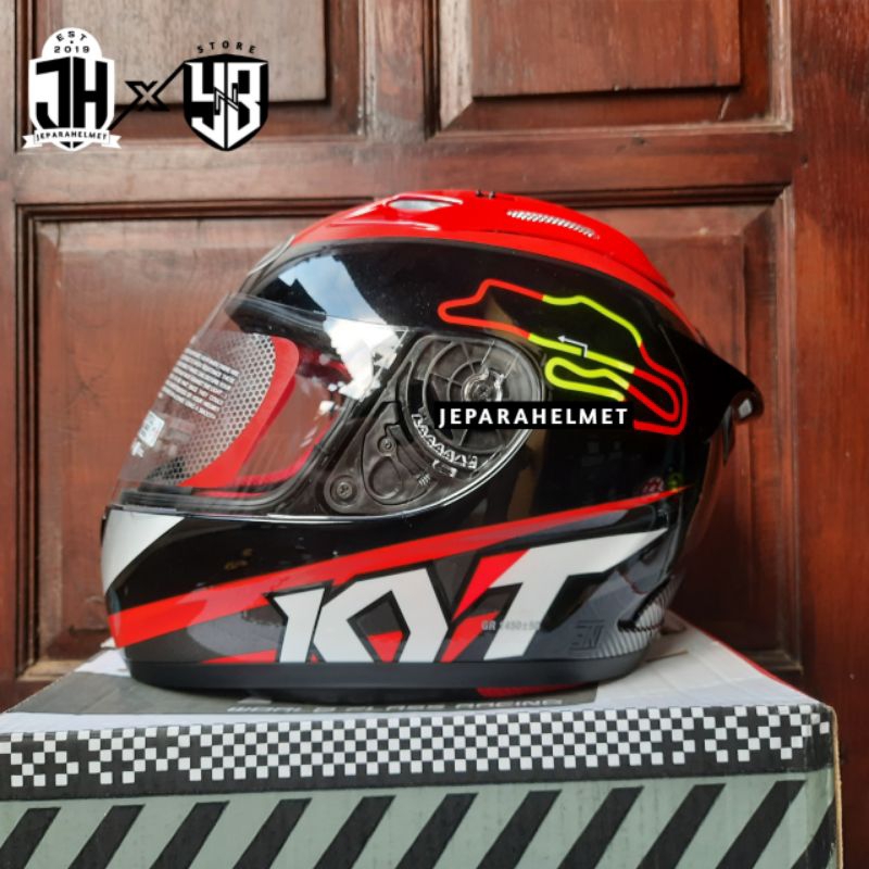 Helm KYT RC7 Motif 15 Spain Black Hitam Red Glossy Fullface Original | KYT RC7 Fullface Motif #15 Sp