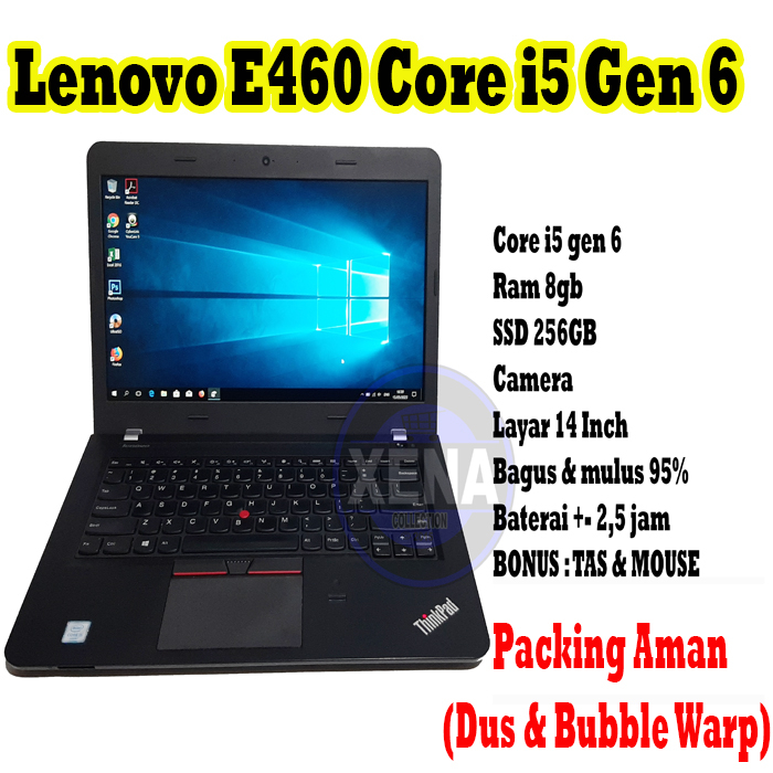 Laptop Lenovo Thinkpad Core i5 Gen 6 | RAM 8GB | SSD 256GB | Mulus / Original / Berkualitas / Bergaransi / Lenovo E460 Core i5 Gen 6