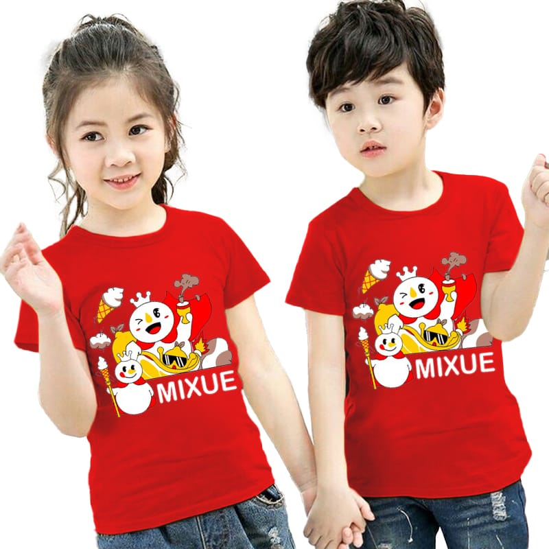 pakaian kaos anak MIXUE baru UNISEX