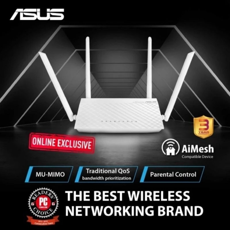 ASUS RT-AC750L DUAL BAND GIGABIT ROUTER AC750 [ BLACK ] GARANSI 3 TAHUN