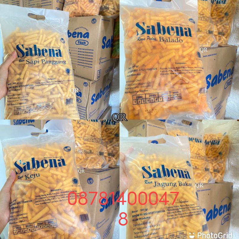 

sabena Snack stick 360gram 1 karton isi 5pack 4 karton wajib pakai cargo