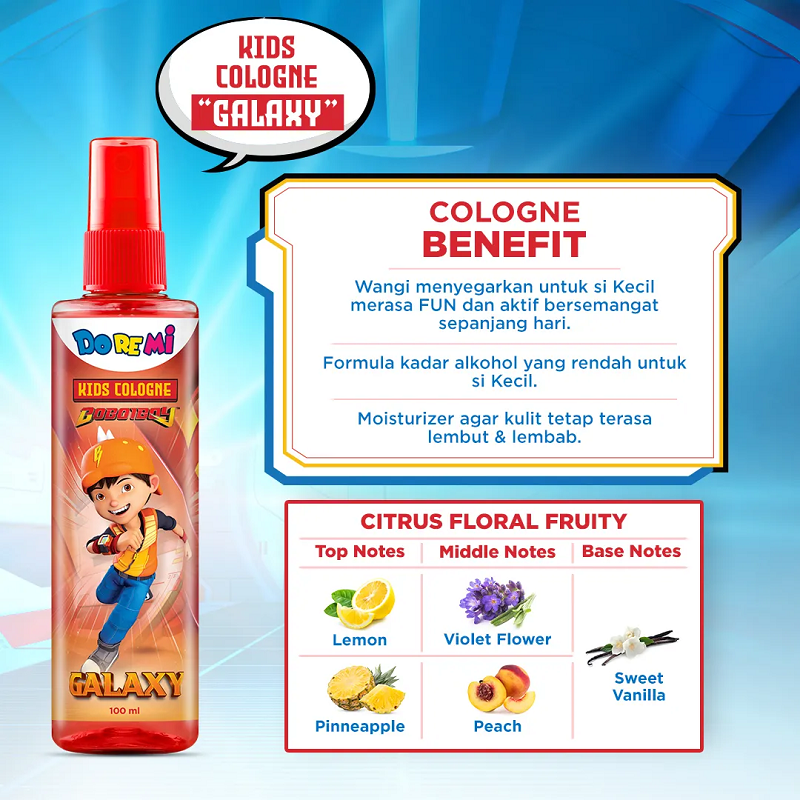 DOREMI KIDS BOBOBOY | COLOGNE 100ML | 3 in 1 BODY WASH - SHAMPOO &amp; CONDITIONER 200ML