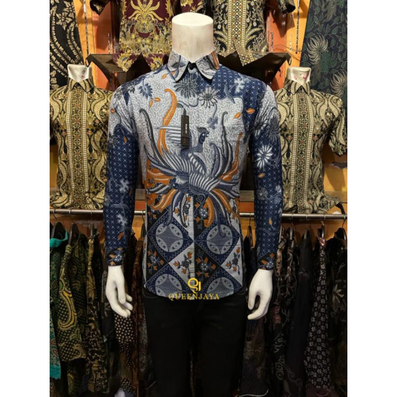 Batik Pria Slim Fit Premium Kemeja Baju Batik Pria Lengan Panjang Slimfit