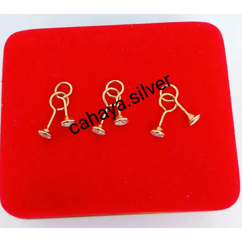 ANTING TOGE ANAK KECIL PERAK 925 LAPIS MAS KUNING