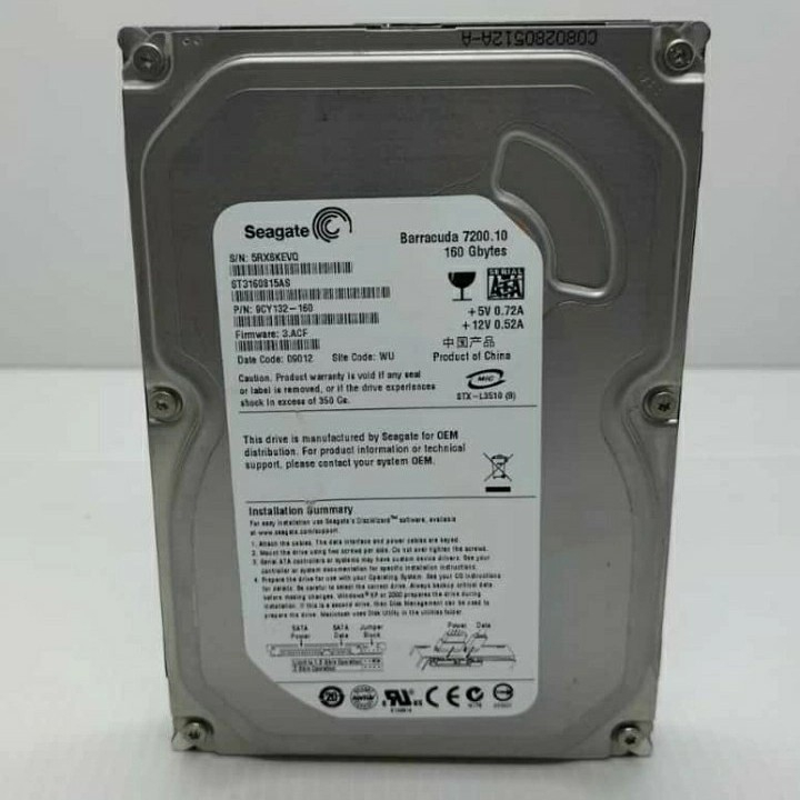 Hardisk HDD PC Seagate Sata 160GB Harddisk Internal Slim