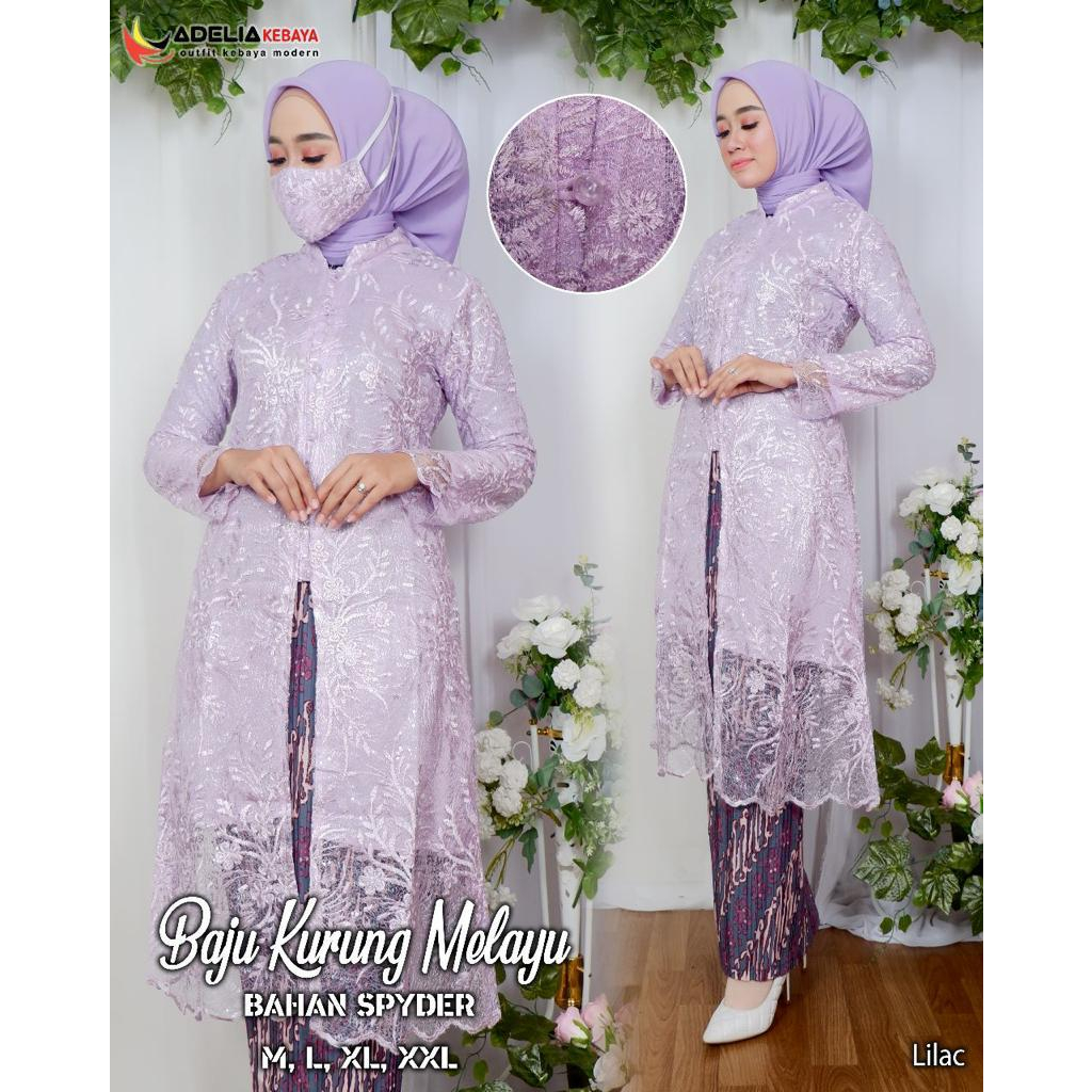 Baju kebaya kurung melayu tradisional Kebaya modern hijab Kebaya tunangan pernikahan modis cantik dan elegan