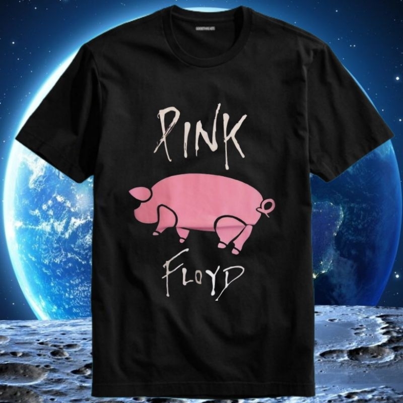 Baju Kaos Tshirt Pria Laki Cowok Cewek Unisex  Band Pink Floyd Pigs Obscured by Clouds Atom Heart Mo