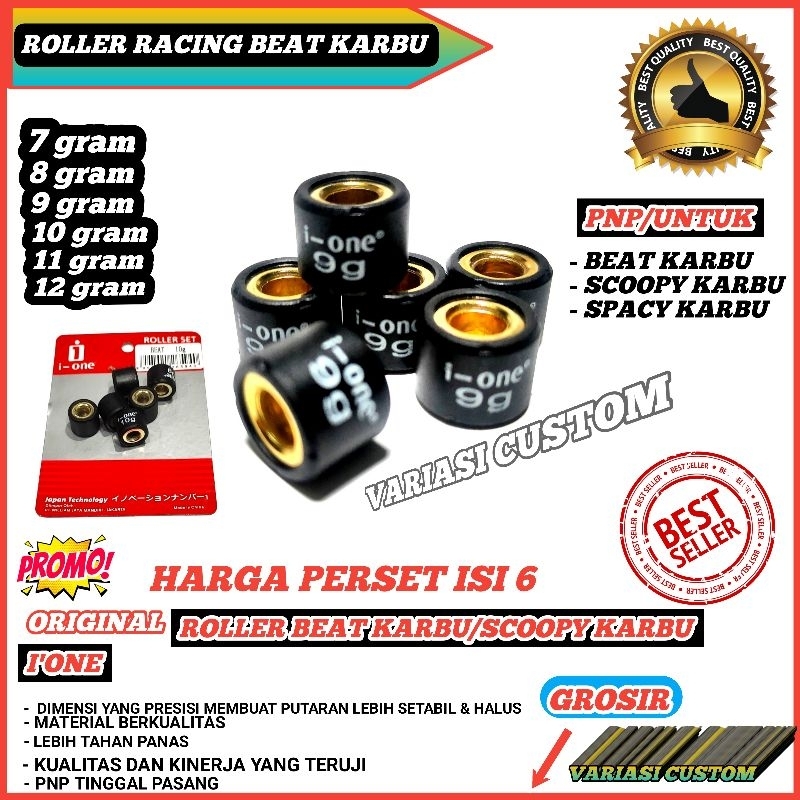 ROLLER ROLER LOLER RACING BEAT KARBU SCOOPY KARBU SPACY KARBU (BK) 5 6 7 8 9 10 11 12 GRAM 10GRAM GR ORIGINAL I ONE