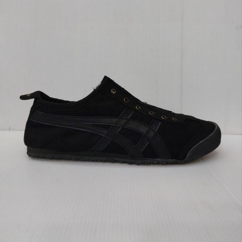 ONITSUKA TIG3R SLIP ON FULL HITAM KANVAS BISA COD PRIA WANITA