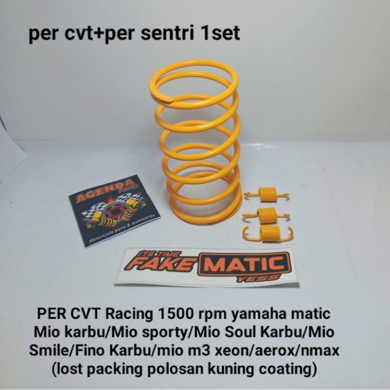 PER CVT Racing 1500 rpm yamaha matic Mio karbu/Mio sporty/Mio Soul Karbu/Mio Smile/Fino Karbu/mio m3 xeon/aerox/nmax (warna kuning cat coating)