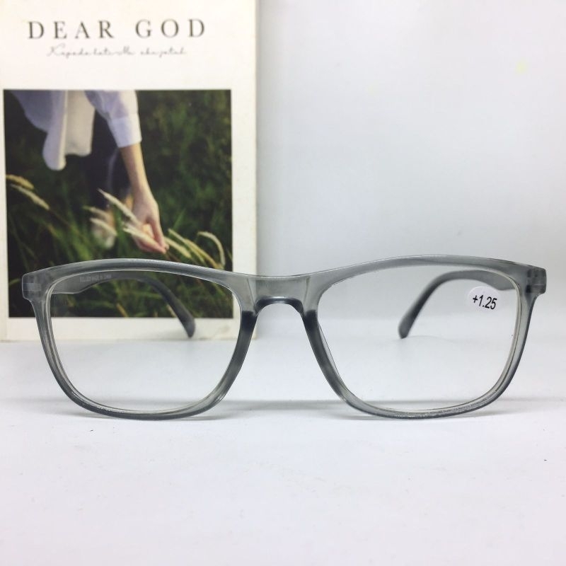 SJ638 Kacamata Baca Double Jalan dan Baca +1.00 sd +3.00 Kacamata Baca Cowok Cewek Abu2