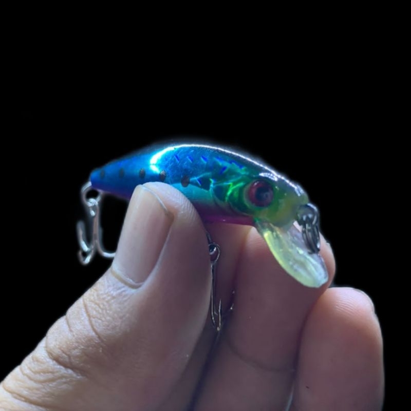 Lure minnow warna biru 5cm 5g cocok untuk casting hampala