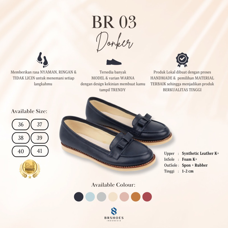 [SIAP KIRIM] Flatshoes Wanita BRShoes3 Sepatu Kerja Casual Best Seller