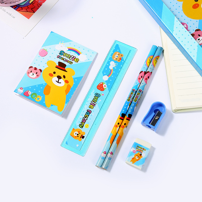 T&amp;Y Alat Tulis Set 6IN1 Stationery Set Lucu Karakter Set Perlengkapan Alat Tulis Sekolah Anak-Anak TK Murah Import