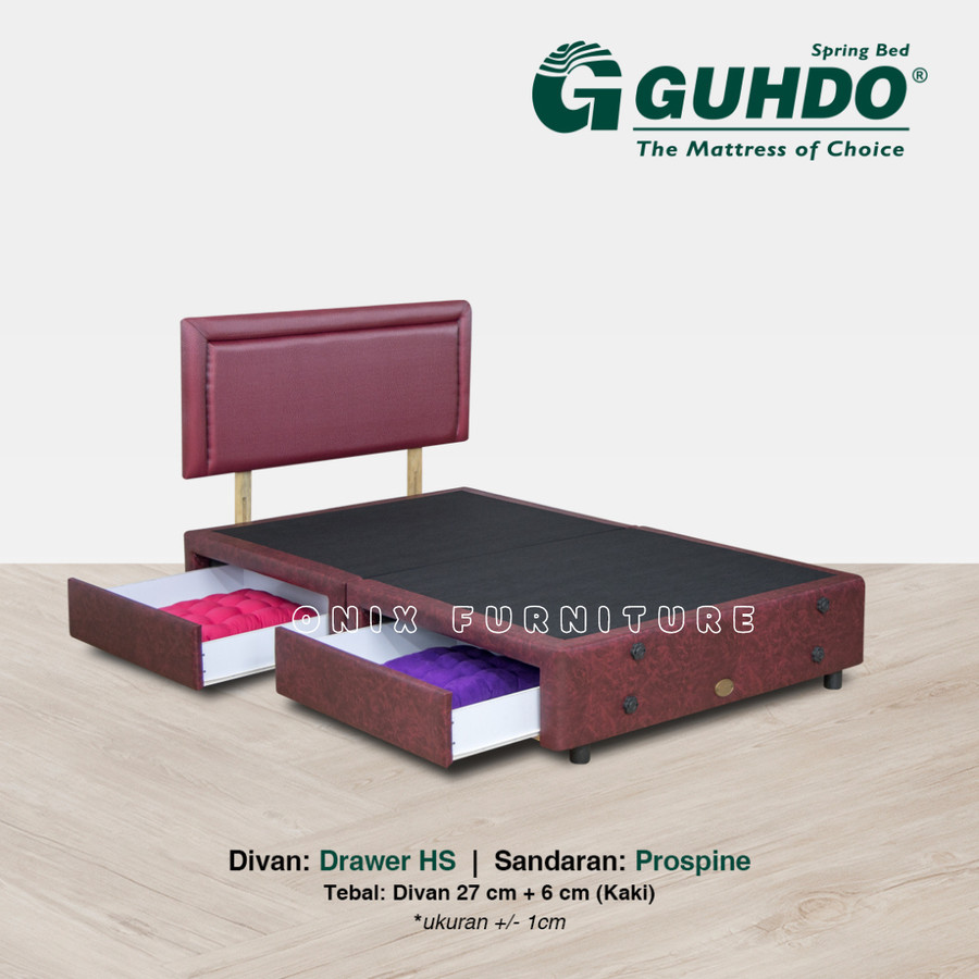 Divan Guhdo Drawer Horizontal Split Prospine Red 160x200