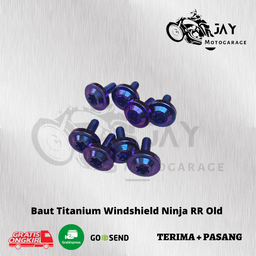 Baut Windshield Ninja RR Titanium Asli