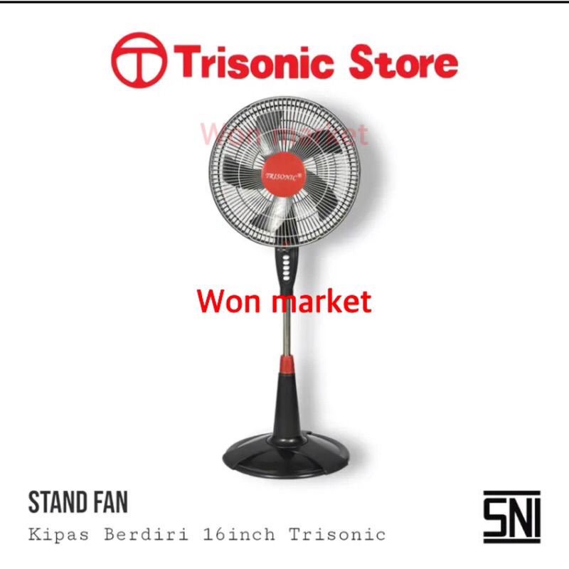 kipas trisonic | kipas berdiri | kipas dinding | kipas 16inch | standfan