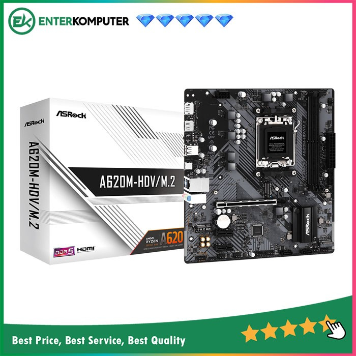 ASRock A620M-HDV/M.2 (AM5, AMD A620, DDR5, USB3.2, SATA3)