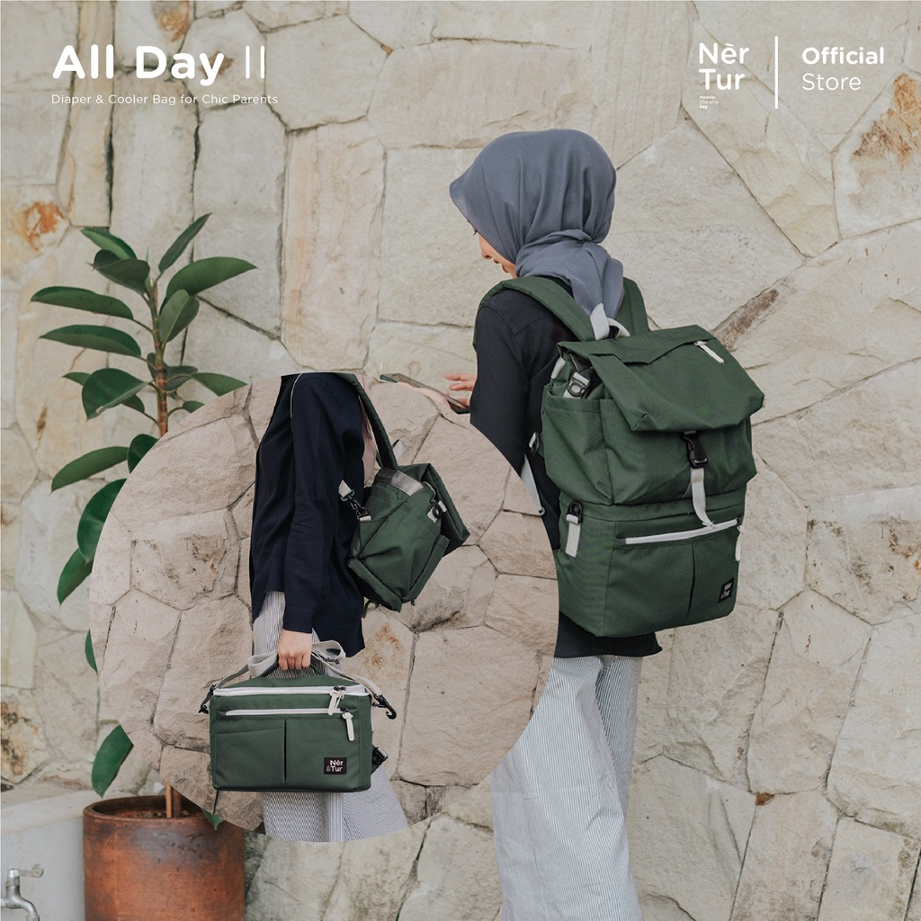 NERTUR Tas Perlengkapan Bayi Diaper &amp; Cooler Bag All Day II