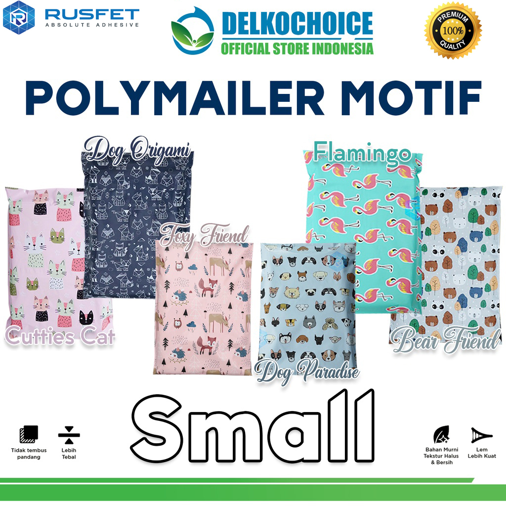 

Polymailer SMALL Amplop Plastik Packing Olshop Kecil RUSFET Polimailer PREMIUM / SATUAN