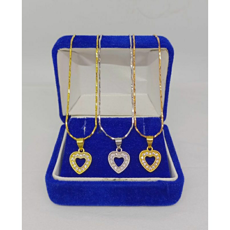 kalung rantai kasandra lilit+liontin love mp/perak asli silver 925 lapis emas/perhiasan fashion wanita terbaru