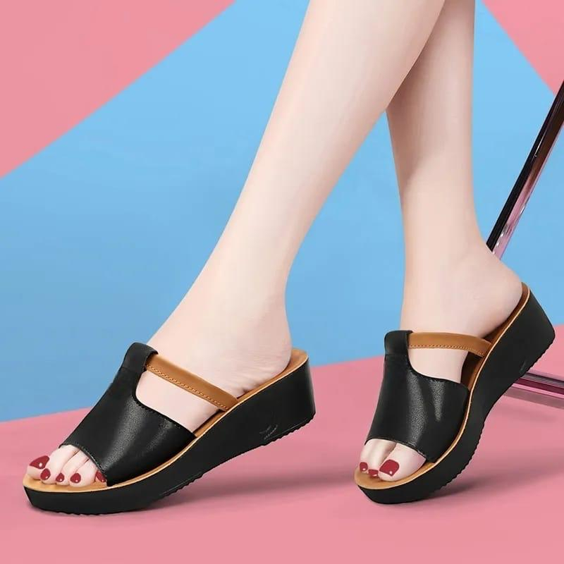 Sandal Wedges Wanita Nevada Terbaru Kekinian Sandal Selop Cewek Viral