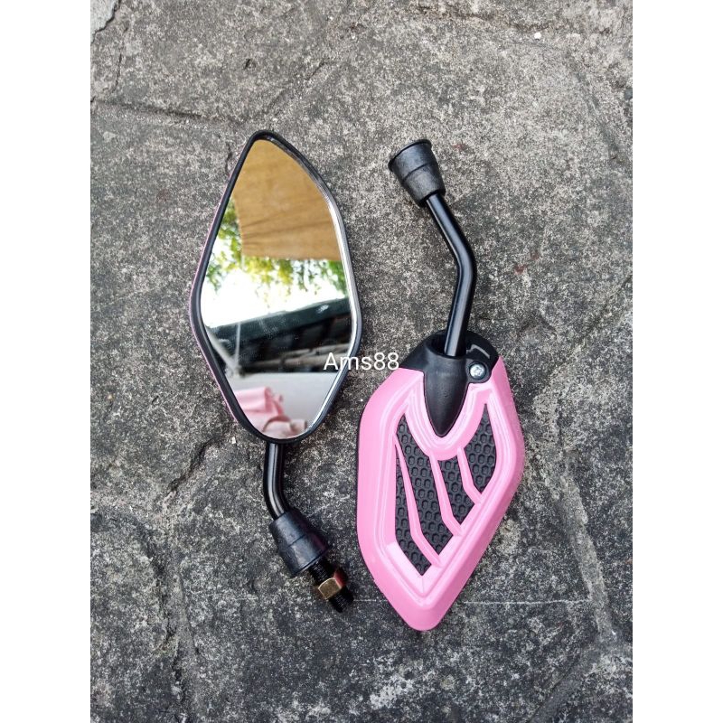 Spion Motor Kaca Spion Black Pink Universal Motor Honda Yamaha Beat Scoopy Fino Mio Vario Xeom Pcx Nmax Aerox Dll