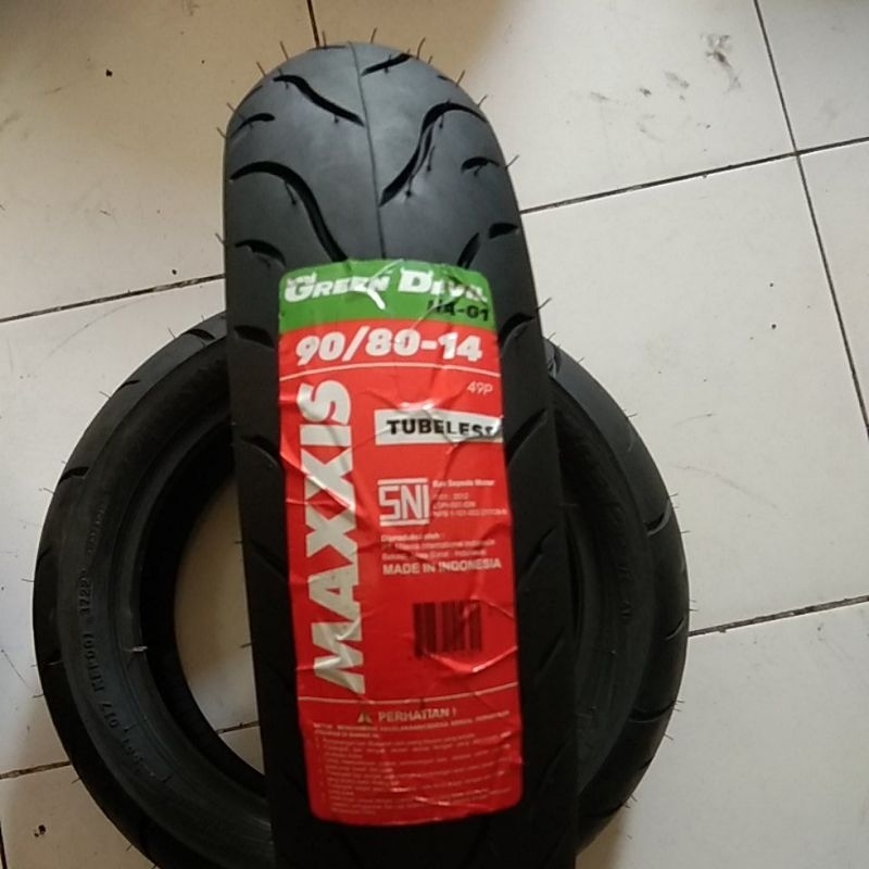 BAN MAXXIS GREEN DEVIL Tubeless ( TL ) 90 / 80 - 14 Ring 14 - MAXXIS GREEN DEVIL  MA - G1