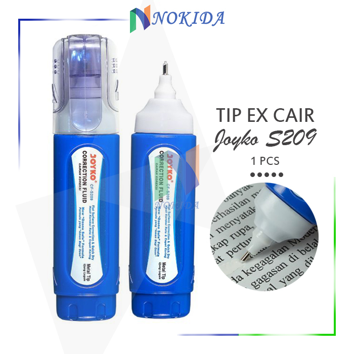 

Nokida Correction Fluid Joyko CF-S209 [1 Pcs] / Cairan Koreksi Joyko / Penghapus Cair Pulpen / Tipe X Cair Joyko / Tip Ex Joyko / Tip X Joyko