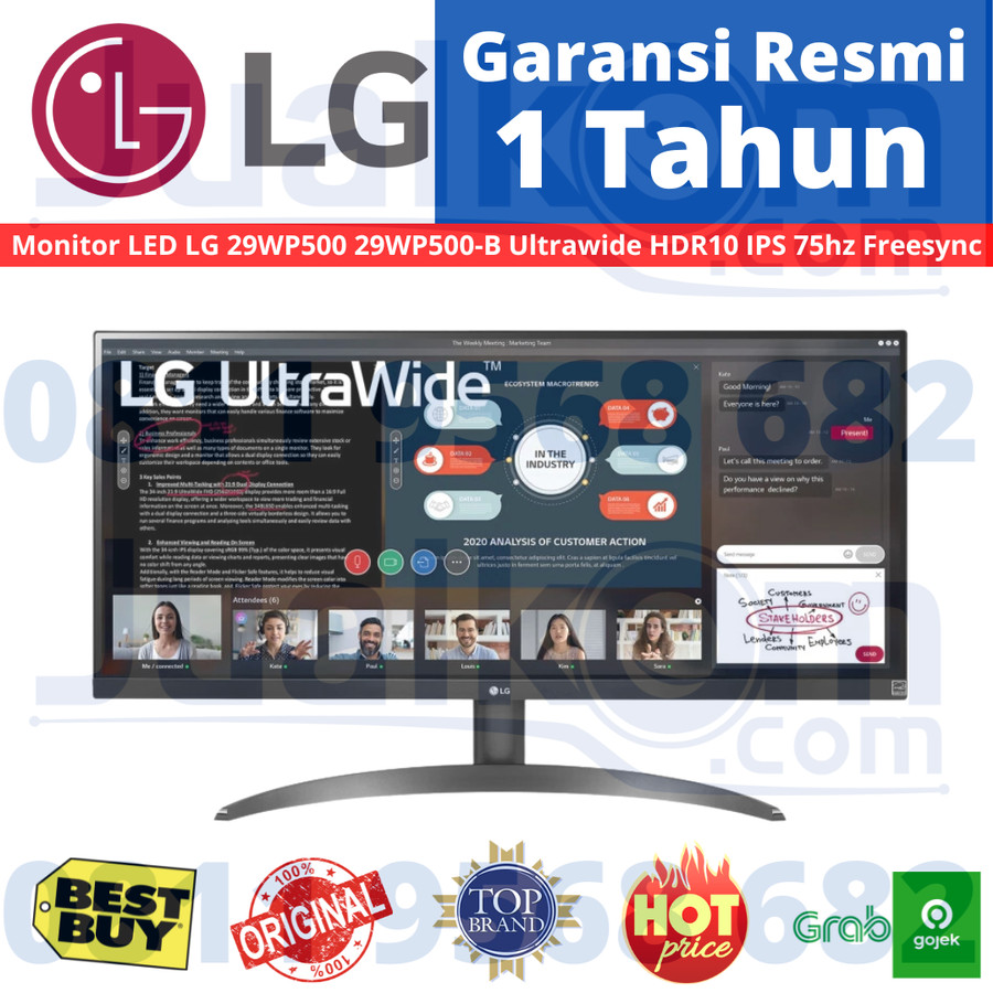 Monitor LED LG 29WP500 29WP500-B Ultrawide HDR10 IPS 75hz Freesync